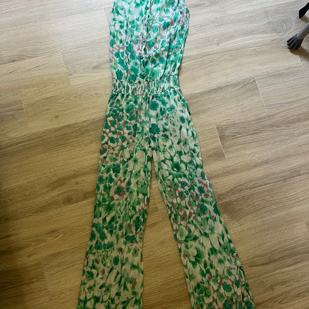 Liu Jo Green and Pink Floral Jumpsuit